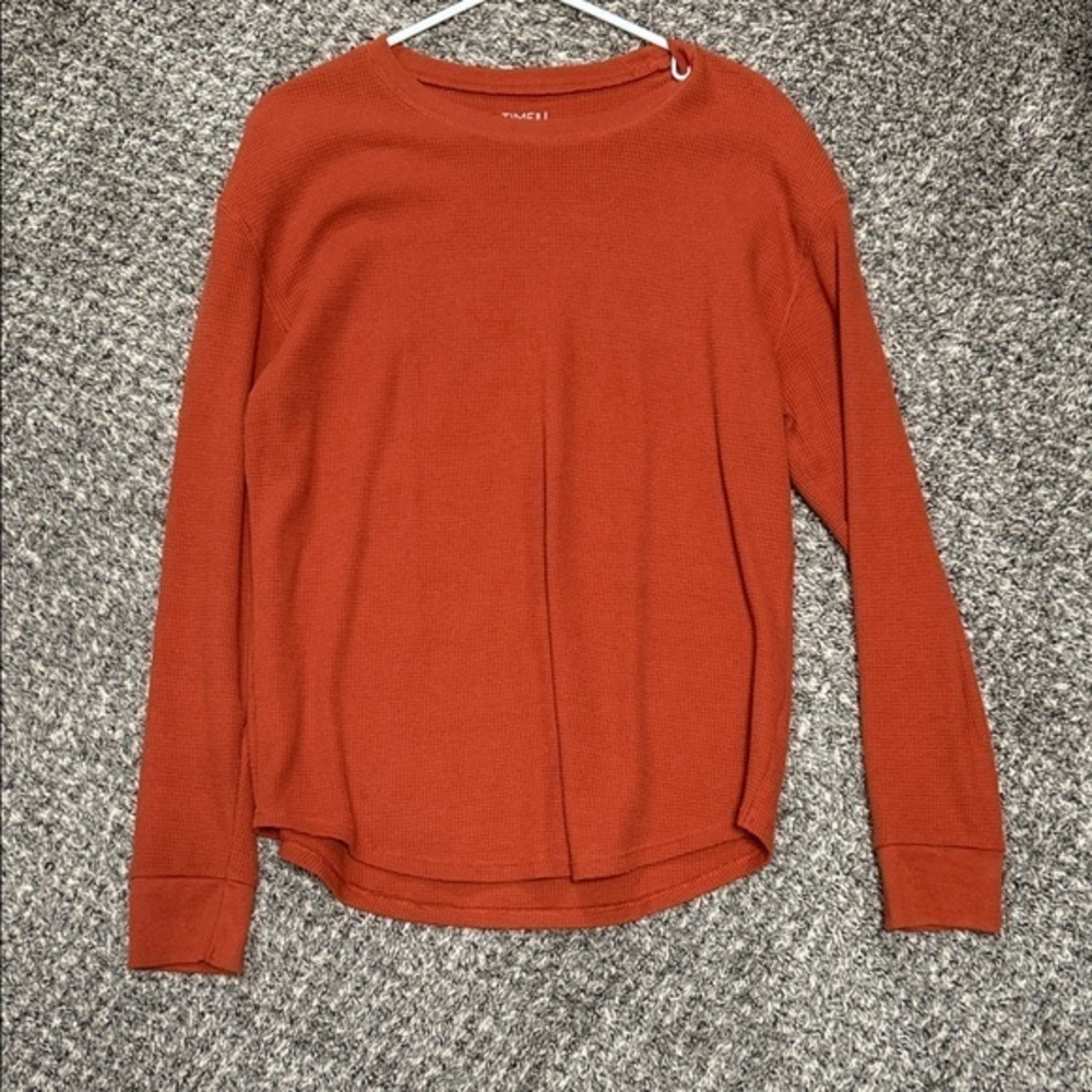 Orange Long Sleeve Sweater time and tru